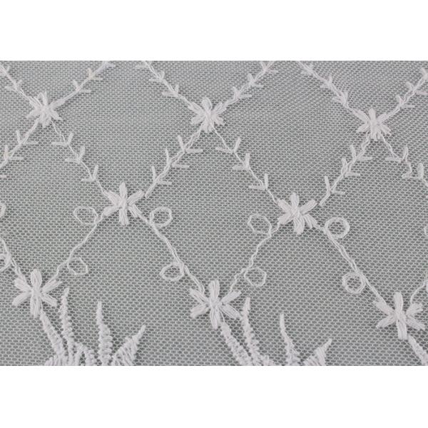 19 CM Floral Embroidered Lace Trim With Scallop Edge For Dress By OEKO - TEX