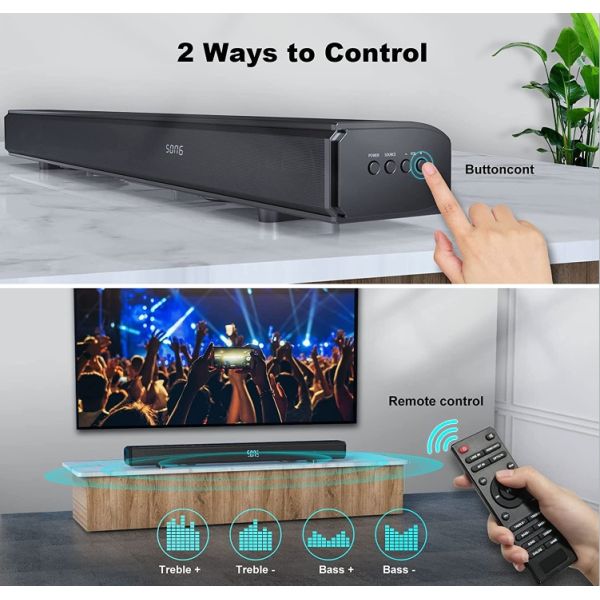 2.1 Built In Subwoofer High Stereo Theater Loudspeaker Karaoke Home Audio Soundbar With Wireless Microphone