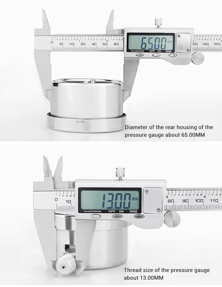YE60BF M14*1.5 Isolation Diaphragm Capsule Pressure Gauge for Liquid Gas Measurement