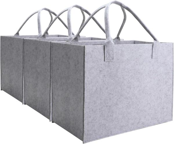 Biodegradable Sustainable Eco Friendly Green Felt Bag Storage High-Capacity Solid Color Two Shoulder Straps Custom Logo Felt Tote Bag Shopping