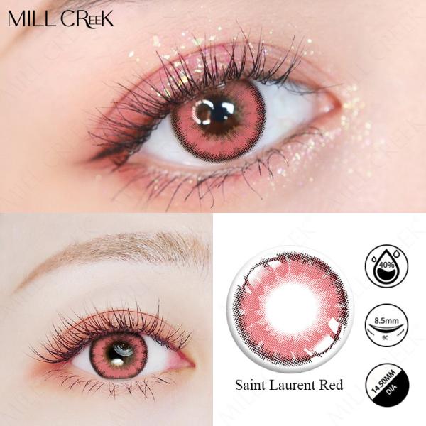 Daily Colored Prescription 14.5 Mm Contact Lenses Saint Laurent Green Pink Purple Brown