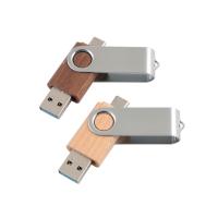 USB A e Tipo C juntos USB de memória de madeira com faixa de operação de 0°C a 60°C