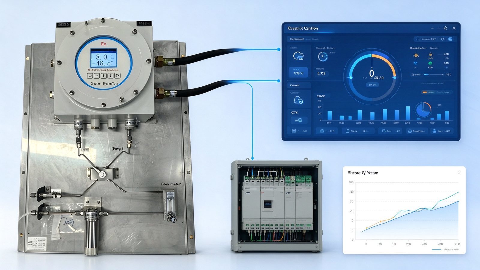 Explosion Proof Multi Gas Analyser For O2 CO CO2 CH4 CnHm H2S H2 NH3