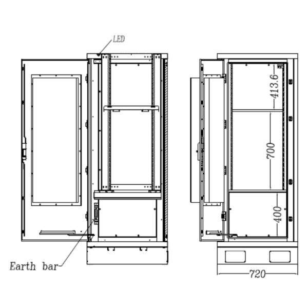 Armoire d'alimentation extérieur de serrure de point quatre, armoire électrique extérieure en acier galvanisée