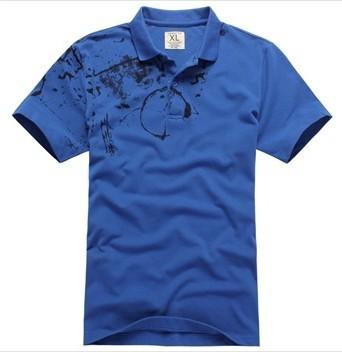 Ink Footprint Quick Dry Mens T Shirts , Cotton Short Sleeve Mens Summer T Shirts