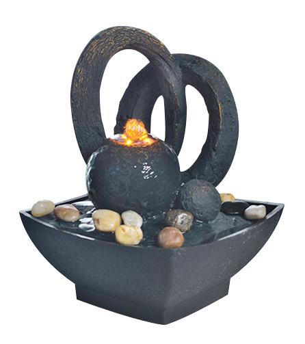 Home Collection 8.5 Resin Garden Fountains Small Desk Water Fountain With River Stone