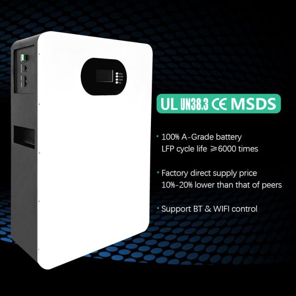 48V Solar Power Wall 30kWh Lithium Battery Lithium Solar Battery 10kW Solar System Solar Power Setup for Home Solar Grid System