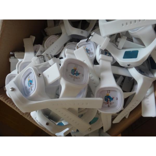 Purple Colour Silicone Rubber Jelly Band Watch 3ATM Water Resistant , White Face With Company Logo, Unisex For Men Women