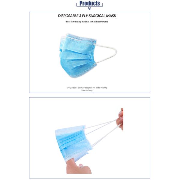 Disposable Non Woven 3 Ply BFE98 Medical Nose Mask