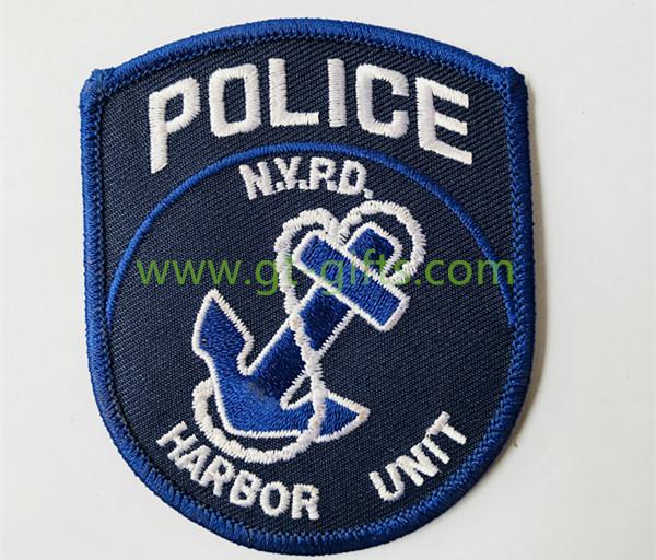 Different Shapes Iron on Embroidery Police Patches for clothing accessories