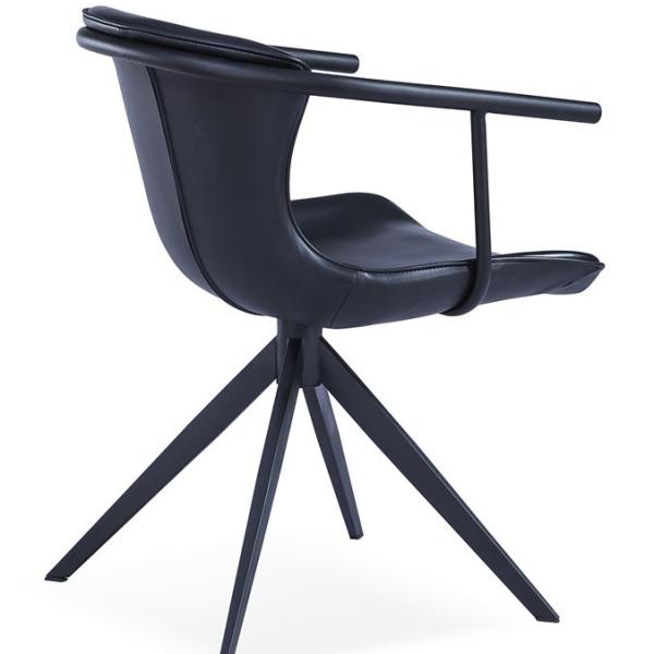 Metal Leisure 50x59x78cm Leather Swivel Armchair
