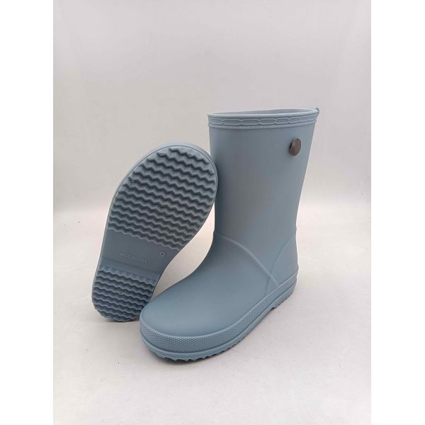 Bottes de pluie à la mode pour garçons en matte finition pour enfants Bottes en PVC Wellington avec boucle arrière