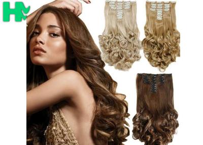 8 Inch – 30 Inch Clip On Synthetic Hair Extensions With Blonde Curly Body Wave