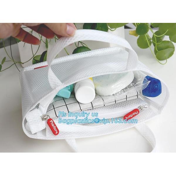 cosmetic PVC mesh bag, vinyl pvc zipper blanket bags/small mesh zipper bags/zipper bag, Mesh Makeup Brush Organizer Trav