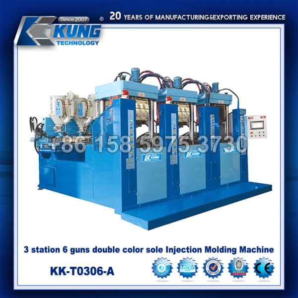 4 Station Plastic Sole Injection Molding Machine Durable 2 Guns Double Color
