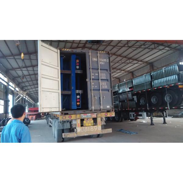 Container Loading 4 Axle Semi Trailer , 50 Tons 60 Ton 45 Ft / 40 Foot Flatbed Trailer