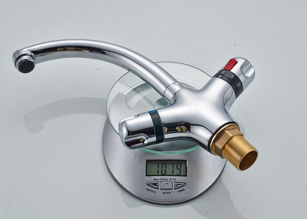 Two Handle High Arc Kitchen Faucet , Thermostatic Kitchen Faucet Side Spray ROVATE