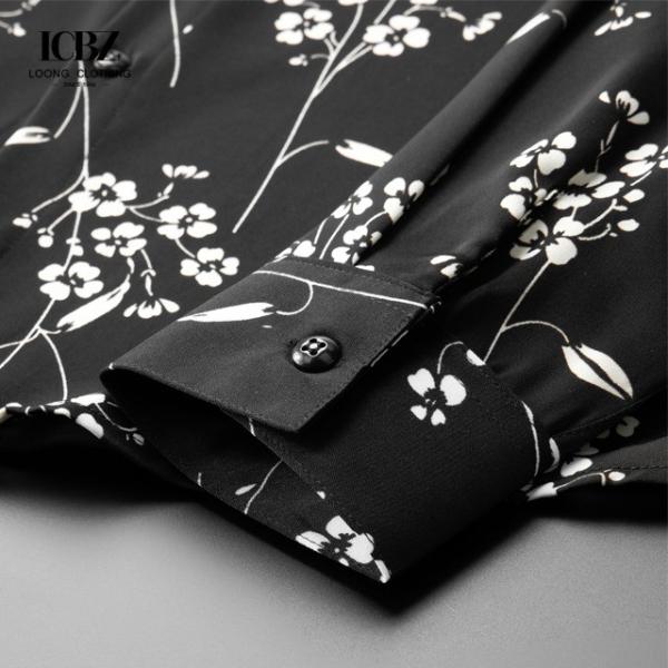Camisas masculinas de manga longa personalizadas de algodão para o lazer da primavera