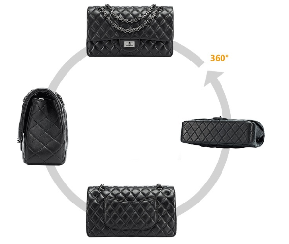 Classic Genuine Leather Flap Bag , Double Use Cross Body Quilted Chain Bag