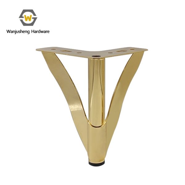 Wanjusheng Metal Furniture Leg Table Leg Triangle Sofa Popular Gold Y Legs TV Cabinet Supporting Feet