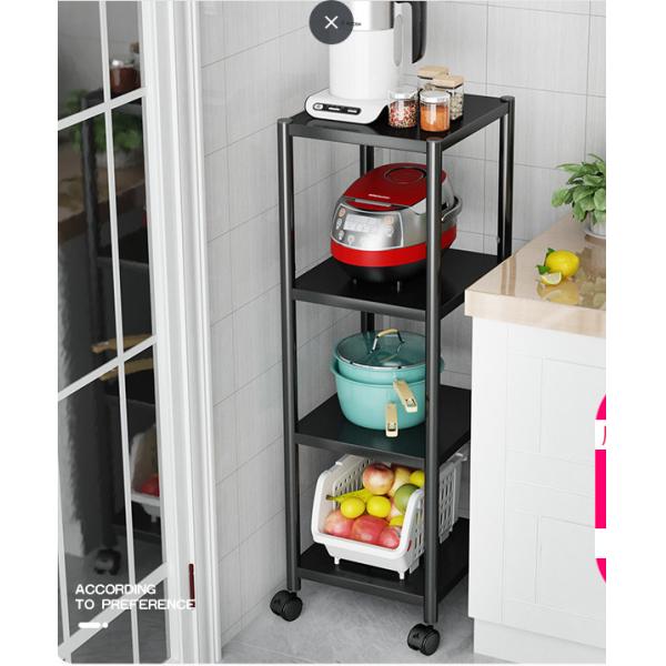Stainless Steel Kitchen Shelf Floor Microwave Rack Oven Cooker Refrigerator Slot Storage Rack Multi-Layer