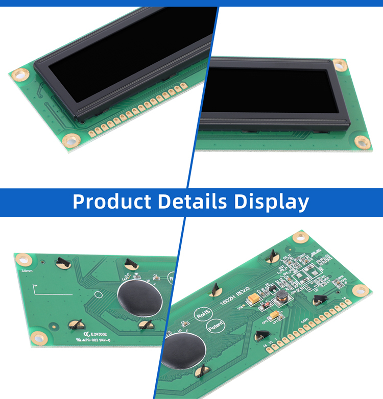 OLED1602H Black Film, 16×2 Character LCD Module,WS0010 Controller, Parallel Port Interface, 99x24mm View Size,Working Temperature -40+80 Display