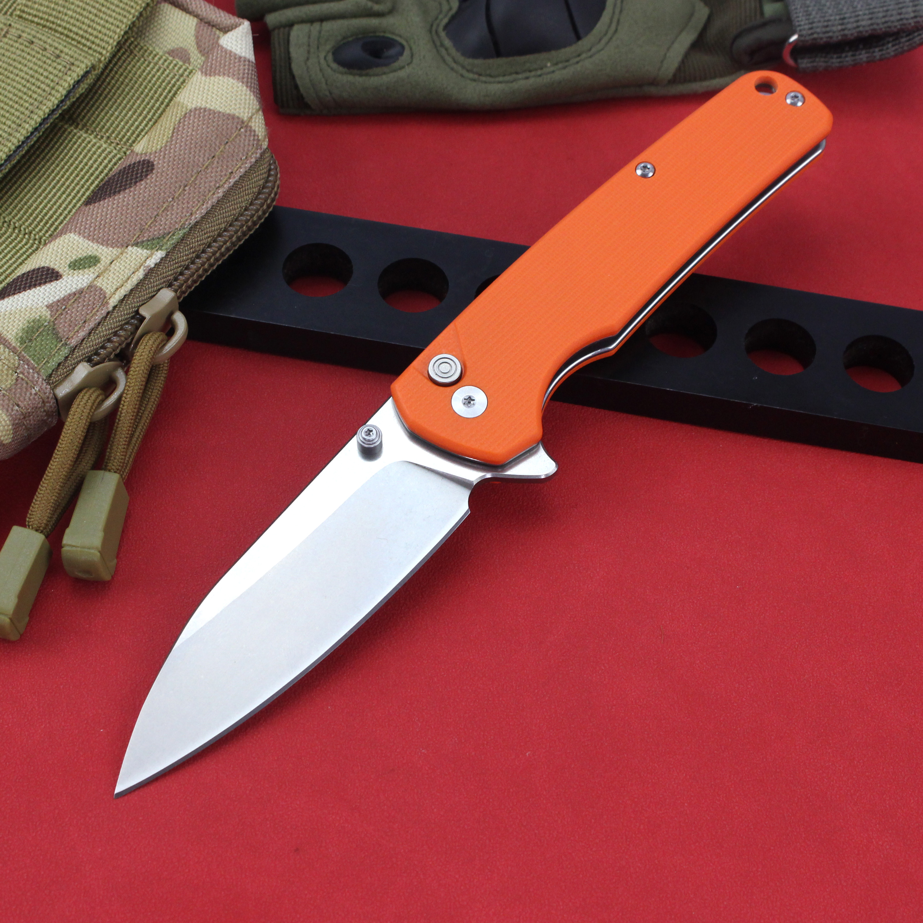 GT-T0036 Customizable Folding Knife  G10 Handle Surviving Knife Camping Portable Knife Tunafire