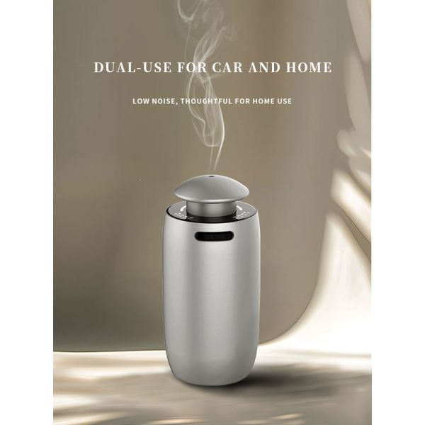 Low-noise Seven-color Ambient Light Car Aroma Diffuser with Aluminum Alloy Body and 10ml Capacity for Cars and Homes