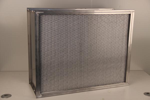 SS Frame Hepa Panel Filter , Aluminum Foil Hepa Air Filter High Temp Resistance 400℃
