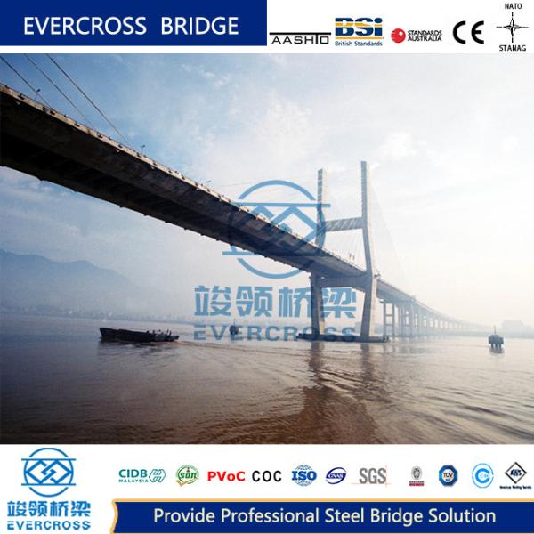 Permanent Steel Cable Stayed Bridge Structure Great Stability Fast Delivery