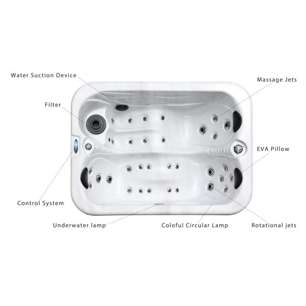 Tina caliente del nuevo del estilo balneario al aire libre de los torbellinos con el salón reversible
