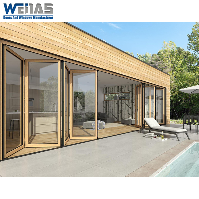 Wind Resistant Thermal Break Aluminium Bi Fold Doors Heavy Duty