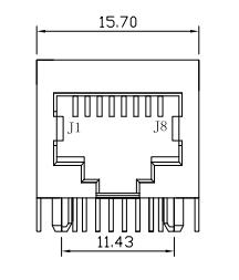 A-2004-2-4-LPS-N-R 1 Port Tab Down Rj45 Modular Jack No EMI Finger LPJEF118DNL