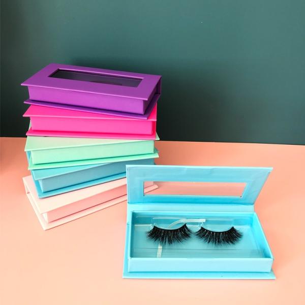 Wholesale Colorful Foldable Magnetic Eyelash Boxes With Transparent Window For Beauty Packaging