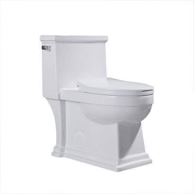 One Piece Elongated Skirted Toilet 1.6 Gpf Siphonic Flushing Toilet White