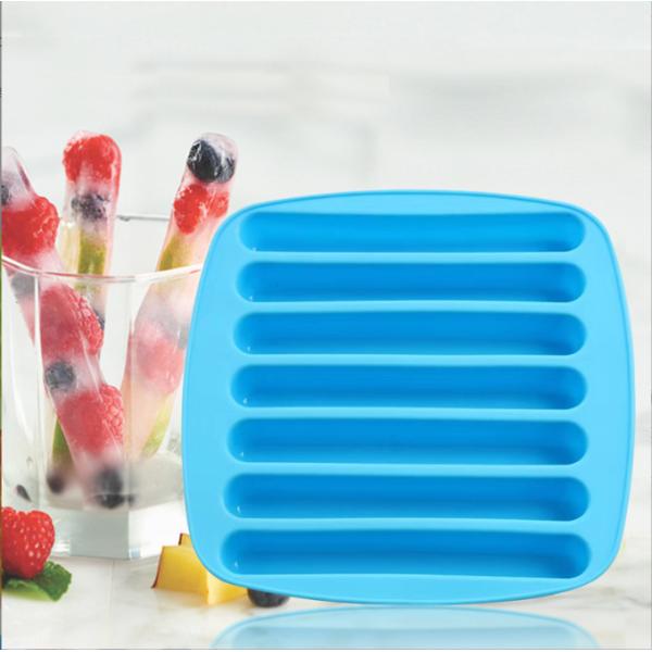 Multiple-color Ice Stick Mould 7 Cavity Silicone Biscuits Chocolate Mold Ice Cube Tray