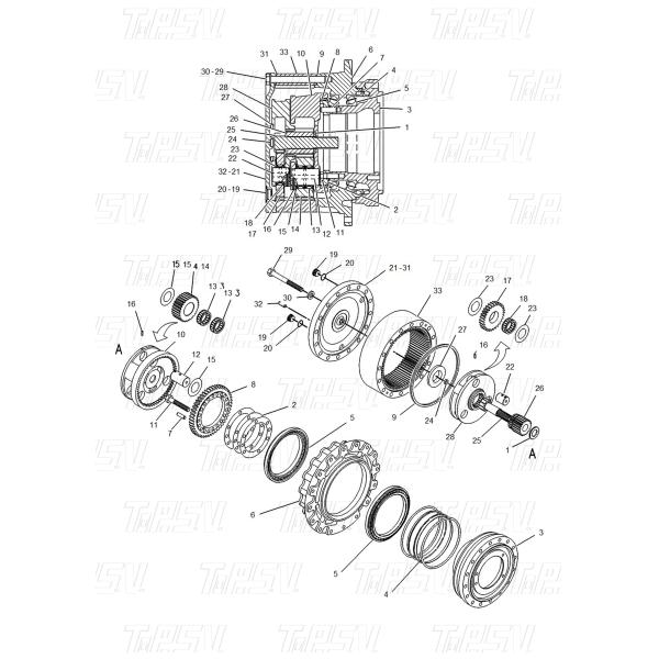 Wear Resistance E320 Excavator Final Drive Hub 114-1486 Bolt Installation