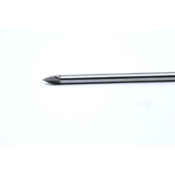 SG-1ML6 Long Shank Tungsten Carbide Rotary Burr with Pointed Tree Shape and Single Cut Design for Deep Narrow Slots