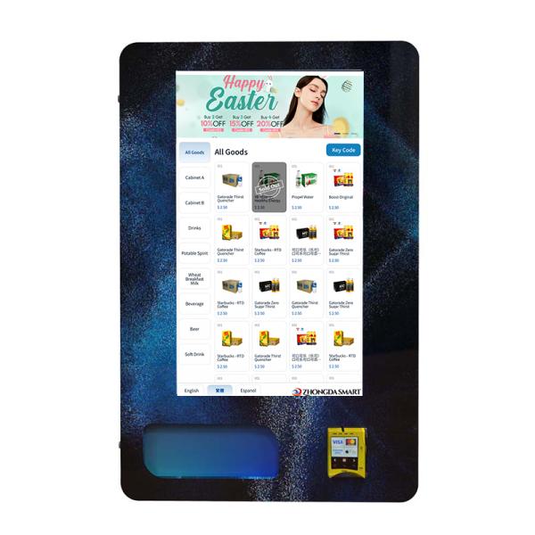 Automatic Mini Vending Machine 32 Inch Digital Screen Age Verification Vending Machine With Id Card Reader