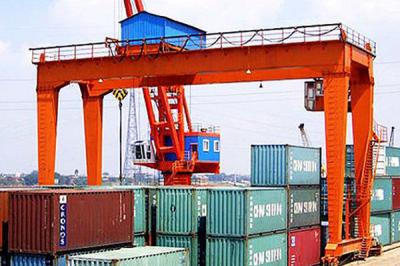 Container Double Girder Gantry Crane Rail Mounted Electric Mobile 5~30m Lifting Height
