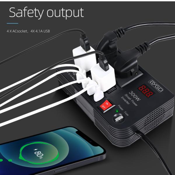 Car Power Inverter Charger 220V Ac Car Converter Dc To Ac Power Inverter Solar Inverter For Car Use