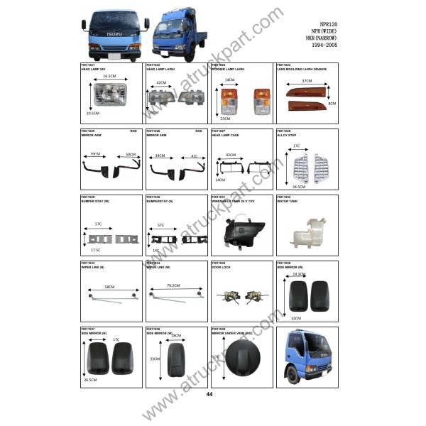 Chrome Front Corner Panel For ISUZU NPR 120 100P Truck Spare Body Parts
