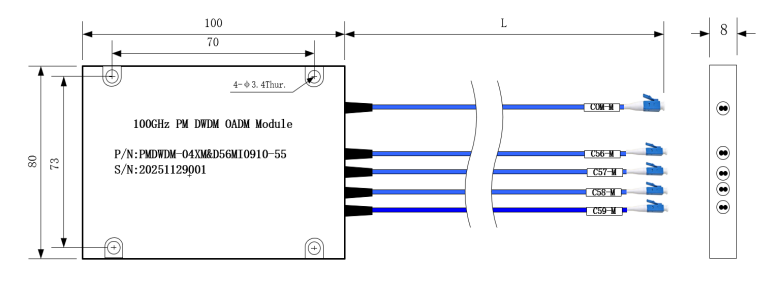 High Density Polarization Maintaining Dense Wavelength Division Multiplexer 2 To 16 Channels