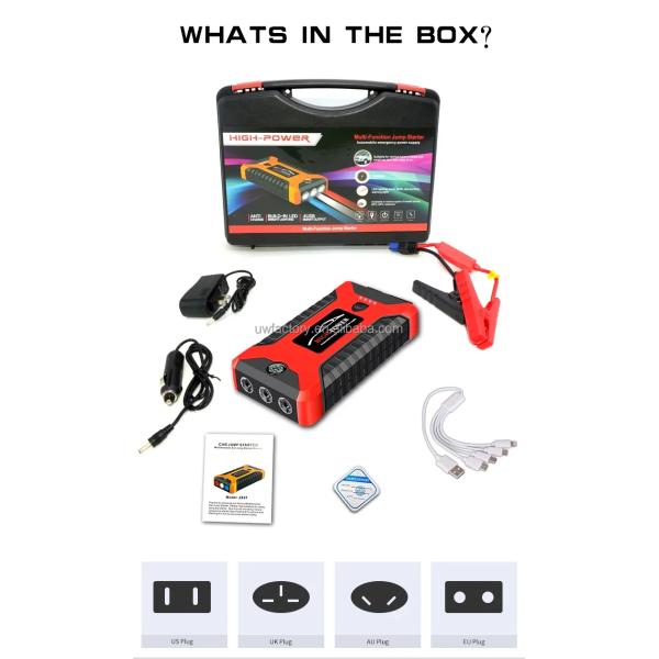 Portable 12V Car Emergency Start Power Car Jumper Starter with Pure Sine Wave Inverter Type and 225kWh Storage Capacity