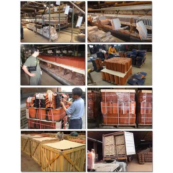 Мато-остекленные керамические крышечные плитки Голубая испанская 220 мм Ручная глинистая крыша