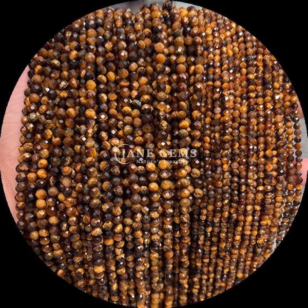 8mm Multi-color Gemstone Beads Red Jasper Tiger's Eye Mini Faceted Crystal Healing Loose Bead Strands for Jewelry Design and Production