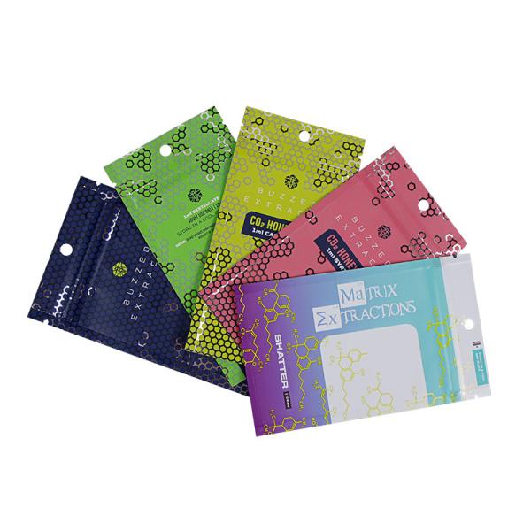 Custom printed packaging of plastic bags black with zipper for cosmetic etc opp bags