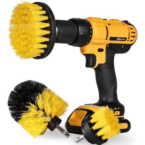 Wheel Wash 10cm Tire Drill Brush 3 Piece Kit APLUS 360 Degree Cleaning Angle