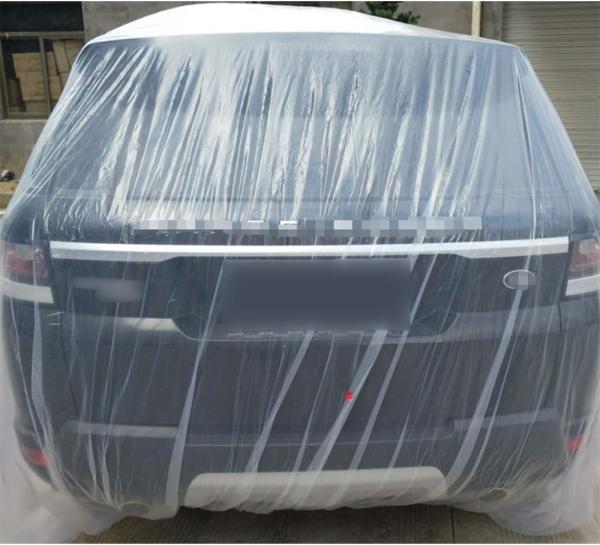 Disposable Car Covers，12.5 x 21.7ft Universal Clear Plastic Car Cover，Disposable Full Exterior Covers Elastic