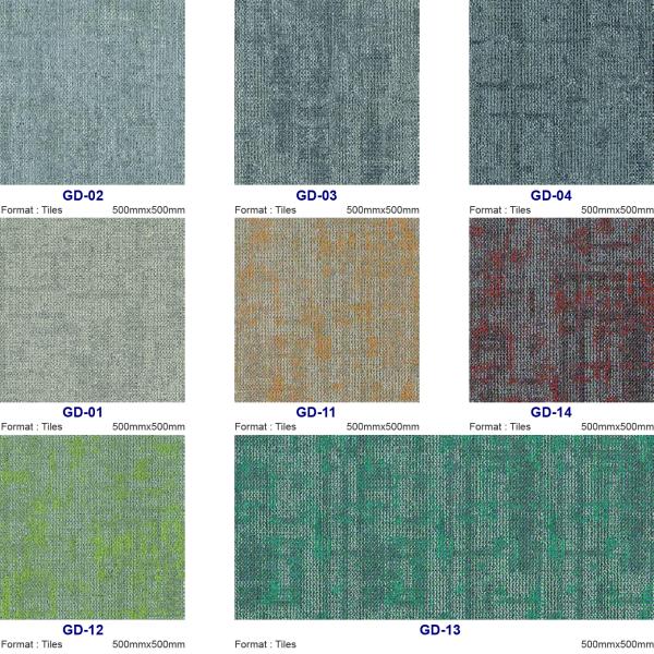 Heavy Duty Commercial Carpet Squares 500x500mm Interlocking Carpet Tiles